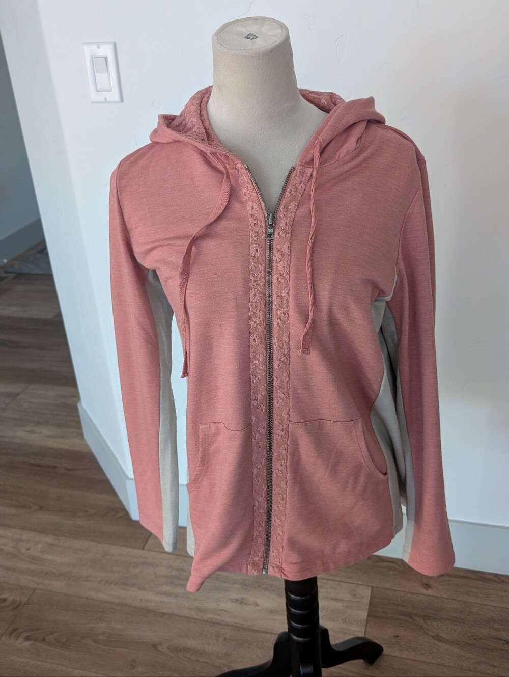 Women's Dusty Rose Zip-Front Hoodie